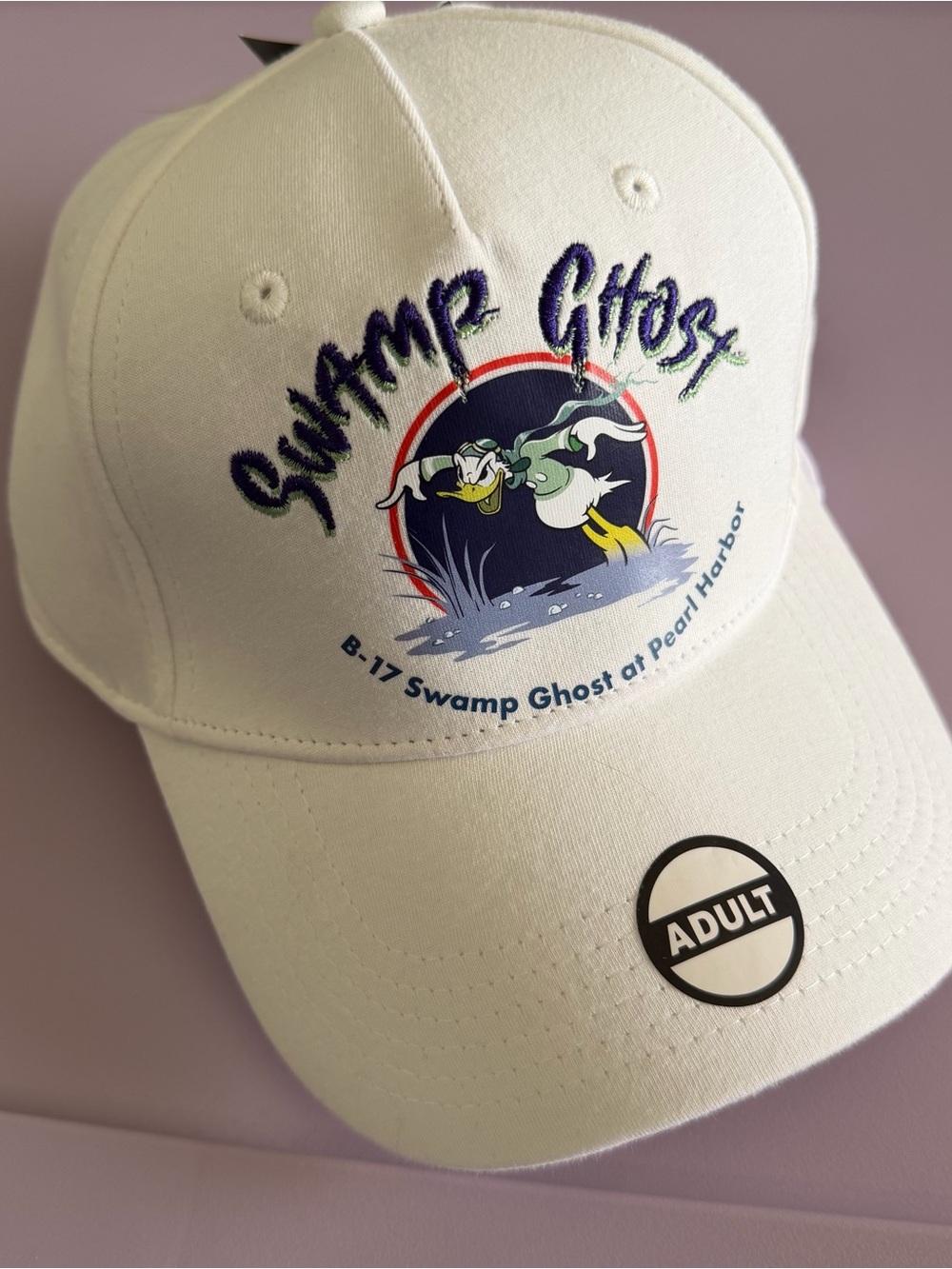Pearl Harbor Aviation Museum Swamp Ghost Donald Duck Disney Hat Adult NWT